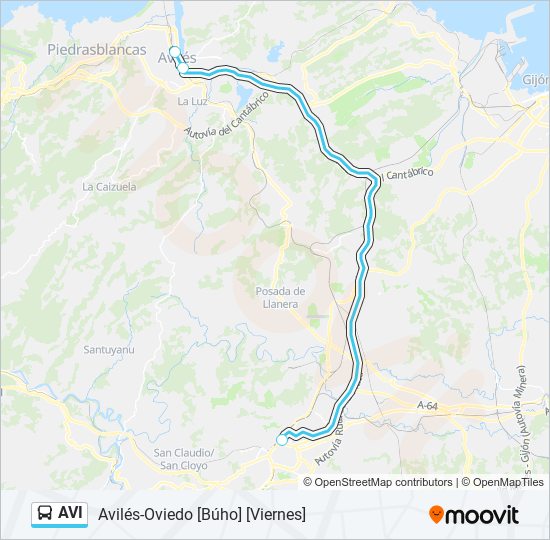 AVI bus Mapa de línia