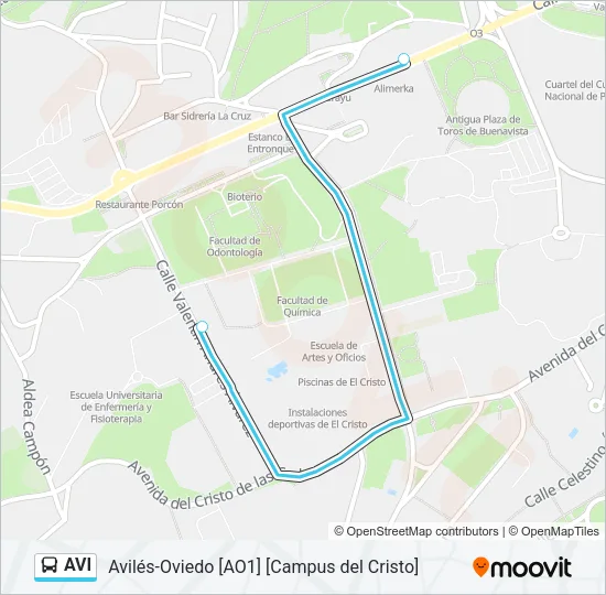 AVI Bus Line Map