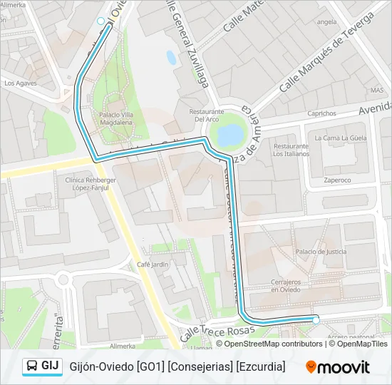 GIJ Bus Line Map