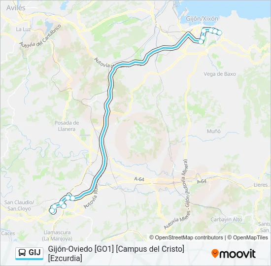 GIJ Bus Line Map