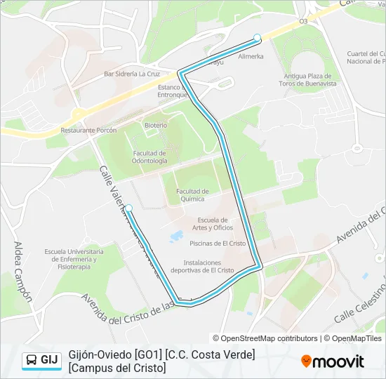 GIJ Bus Line Map