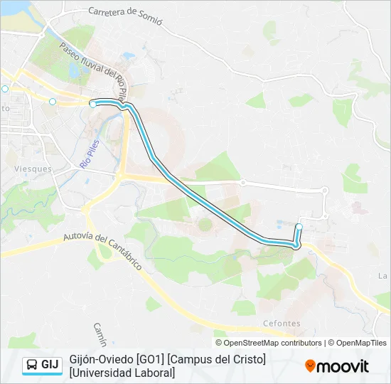 GIJ Bus Line Map