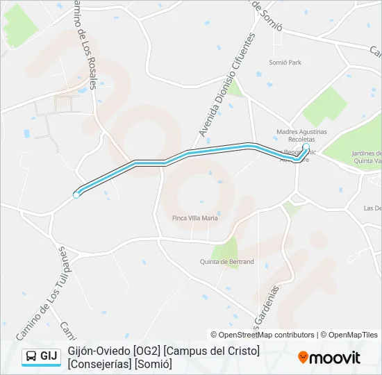 GIJ Bus Line Map