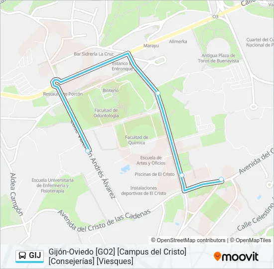 GIJ Bus Line Map