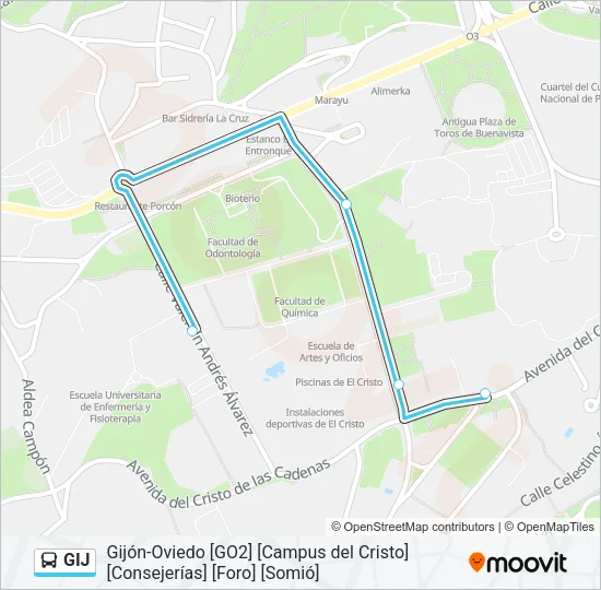GIJ Bus Line Map