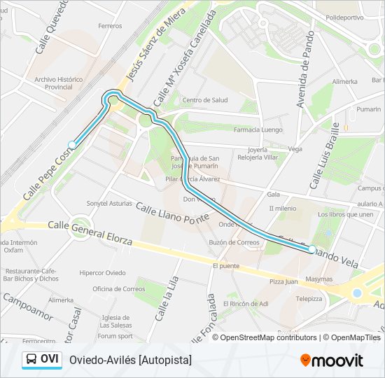 Mapa de OVI de autobús