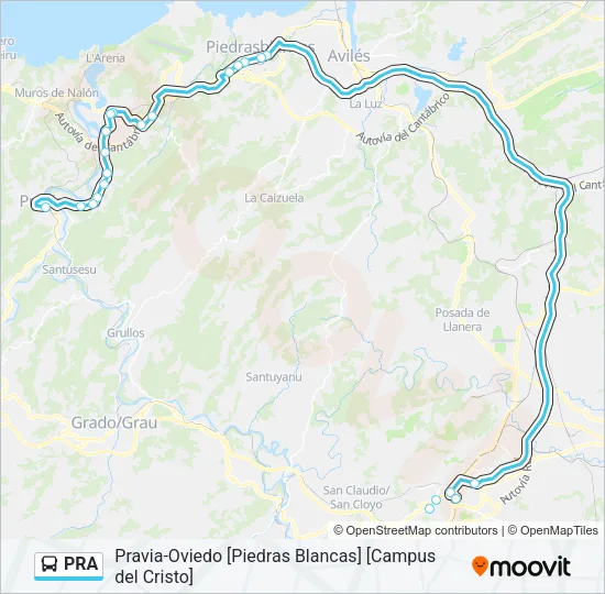PRA Bus Line Map
