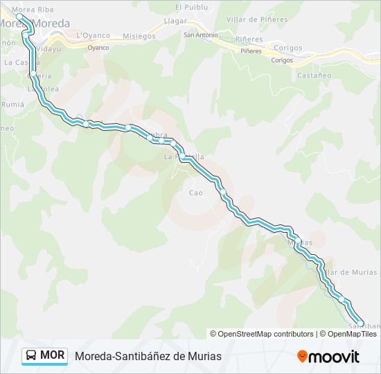 MOR bus Mapa de línia