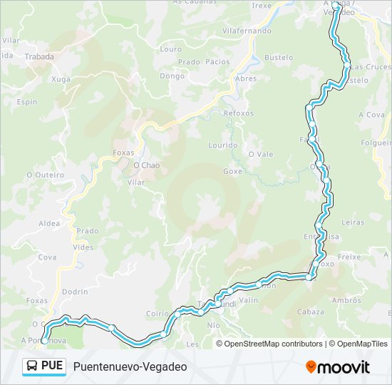 Mapa de PUE de autobús