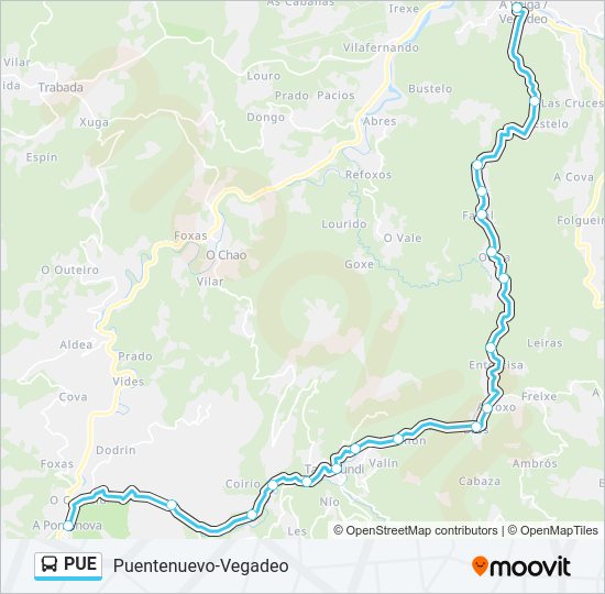 Mapa de PUE de autobús