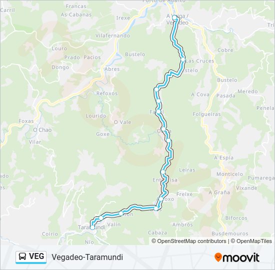 Mapa de VEG de autobús