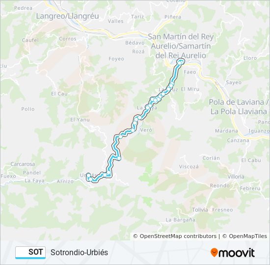 SOT bus Mapa de línia