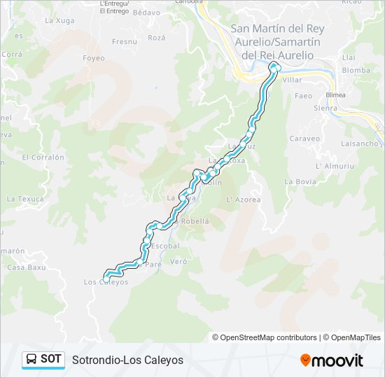 SOT bus Mapa de línia