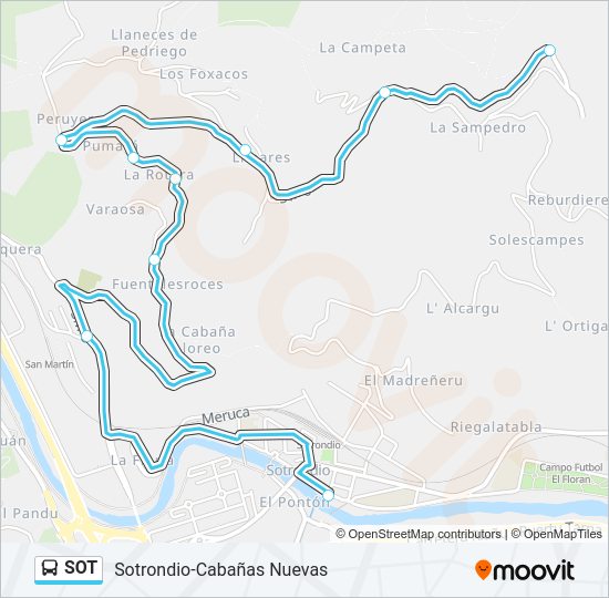 Mapa de SOT de autobús