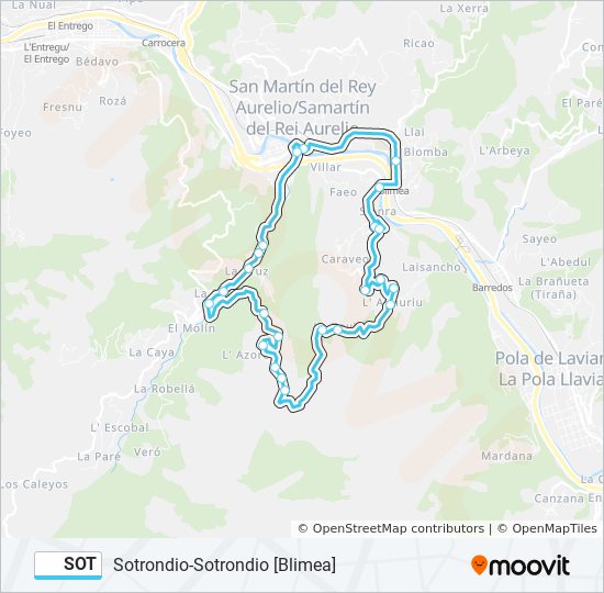 SOT bus Mapa de línia