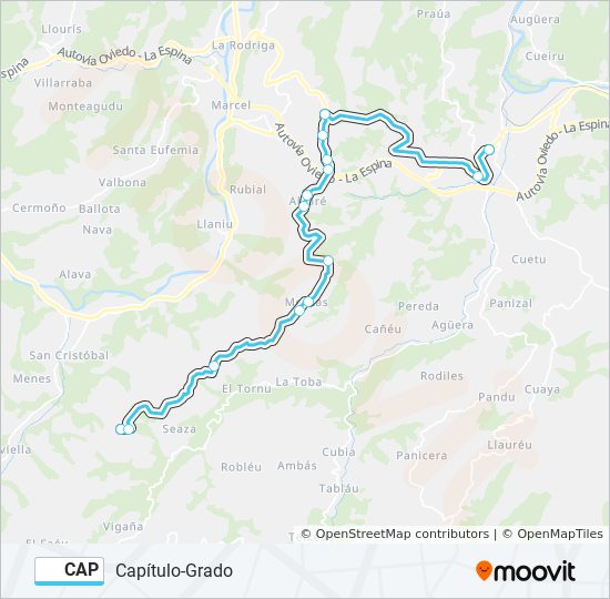 CAP bus Mapa de línia