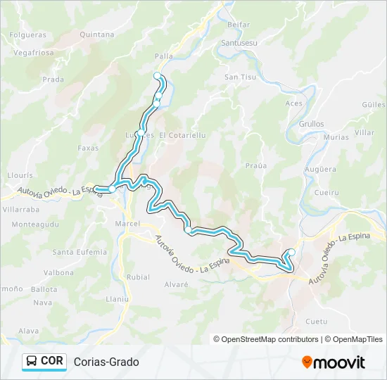 COR Bus Line Map