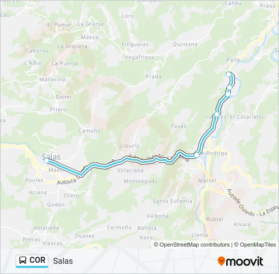 COR Bus Line Map