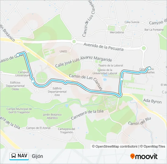 NAV Bus Line Map