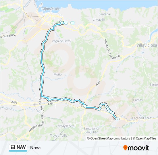 Mapa de NAV de autobús