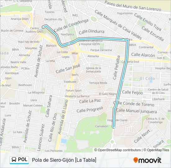 POL bus Mapa de línia