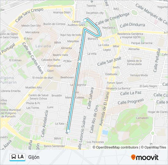 Mapa de LA de autobús