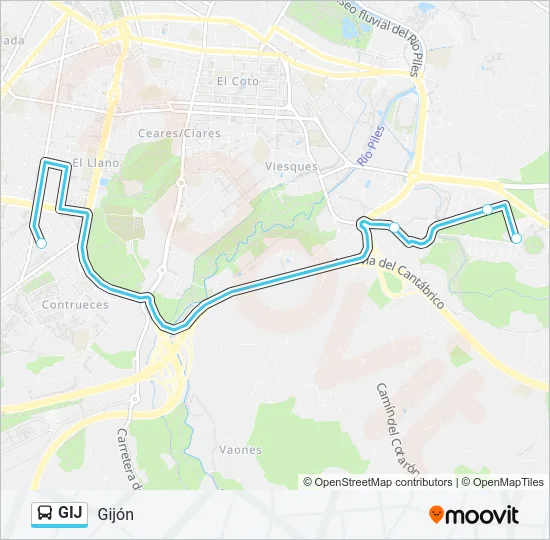 GIJ Bus Line Map