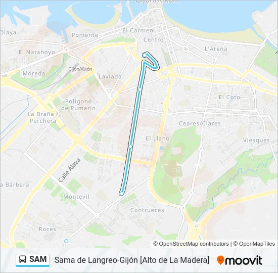 SAM Bus Line Map