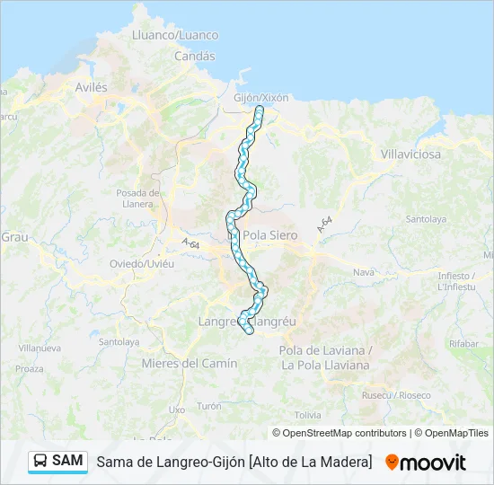 SAM Bus Line Map