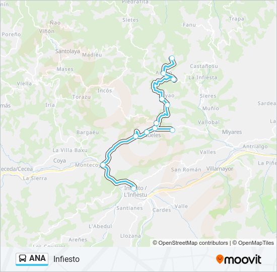 ANA bus Mapa de línia