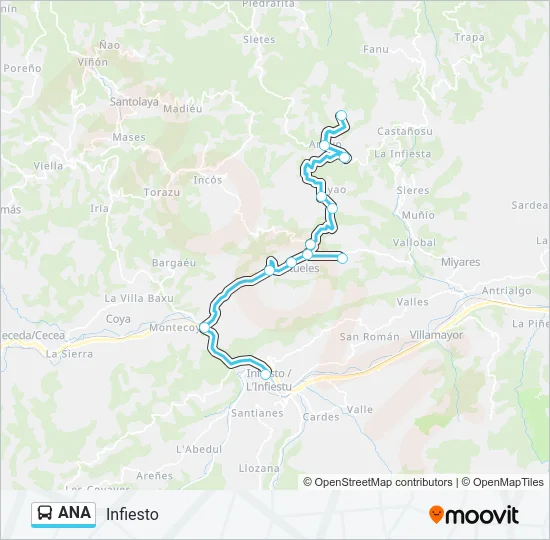 ANA Bus Line Map