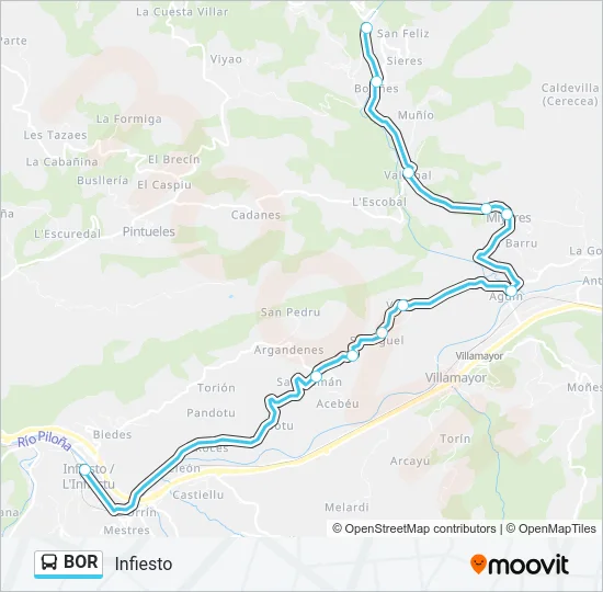 BOR Bus Line Map