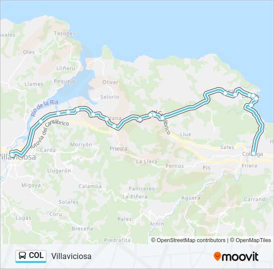 COL bus Mapa de línia