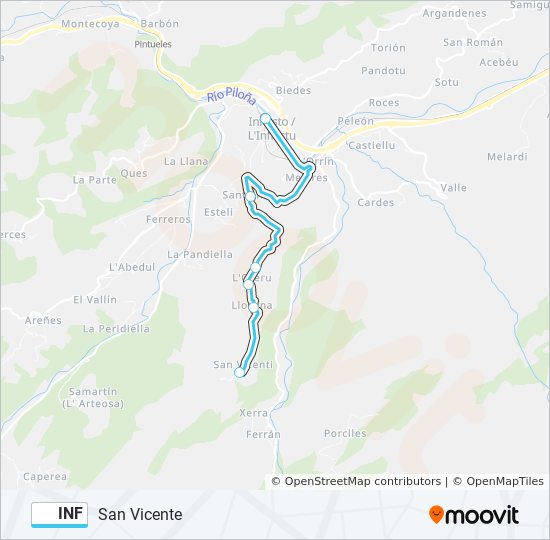 Mapa de INF de autobús