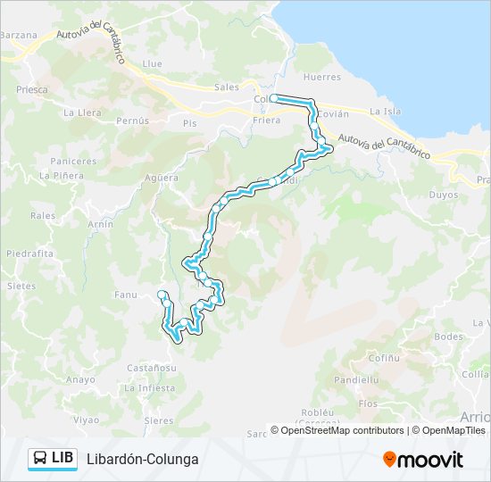 Mapa de LIB de autobús