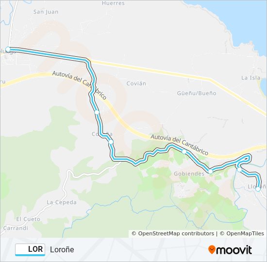 Mapa de LOR de autobús