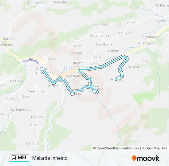 MEL Bus Line Map