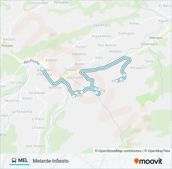 MEL Bus Line Map