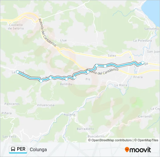 PER Bus Line Map