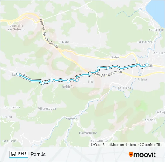 PER Bus Line Map