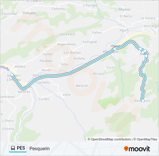 PES bus Mapa de línia