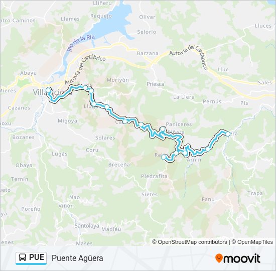 Mapa de PUE de autobús