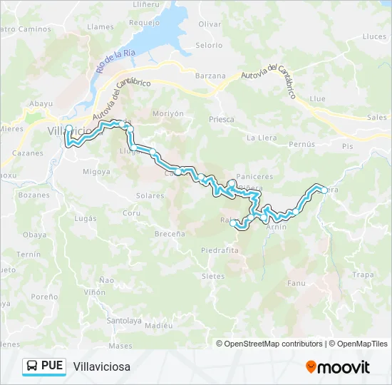 PUE Bus Line Map