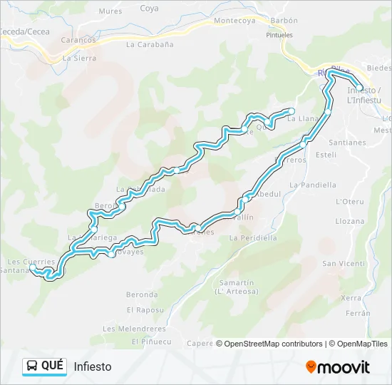 QUÉ Bus Line Map