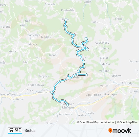 SIE bus Mapa de línia