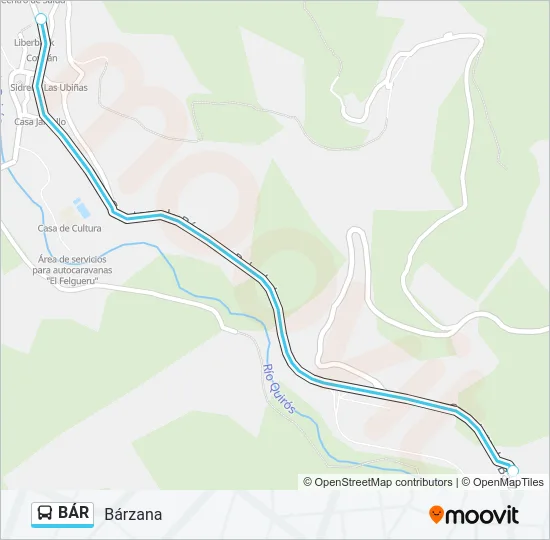BÁR Bus Line Map