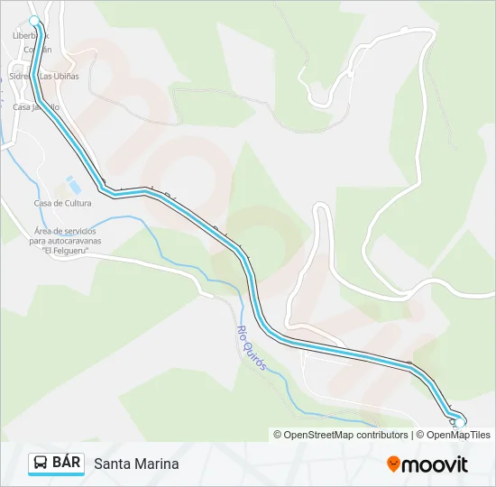 BÁR Bus Line Map