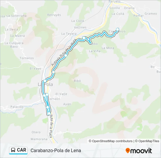 CAR Bus Line Map