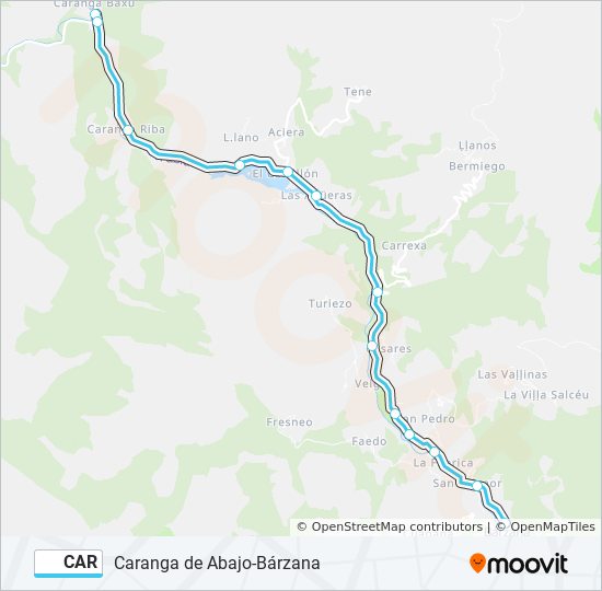 CAR bus Mapa de línia