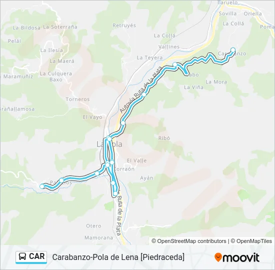 CAR Bus Line Map